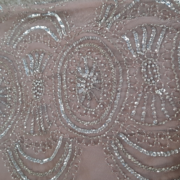 NWOT! AIDEN MATTOX BLUSH BEADED DESIGNER DRESS  GOWN SIZE 8 - Picture 9 of 15